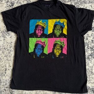 Black Notorious B.I.G. T-Shirt in the style of Andy Warhol